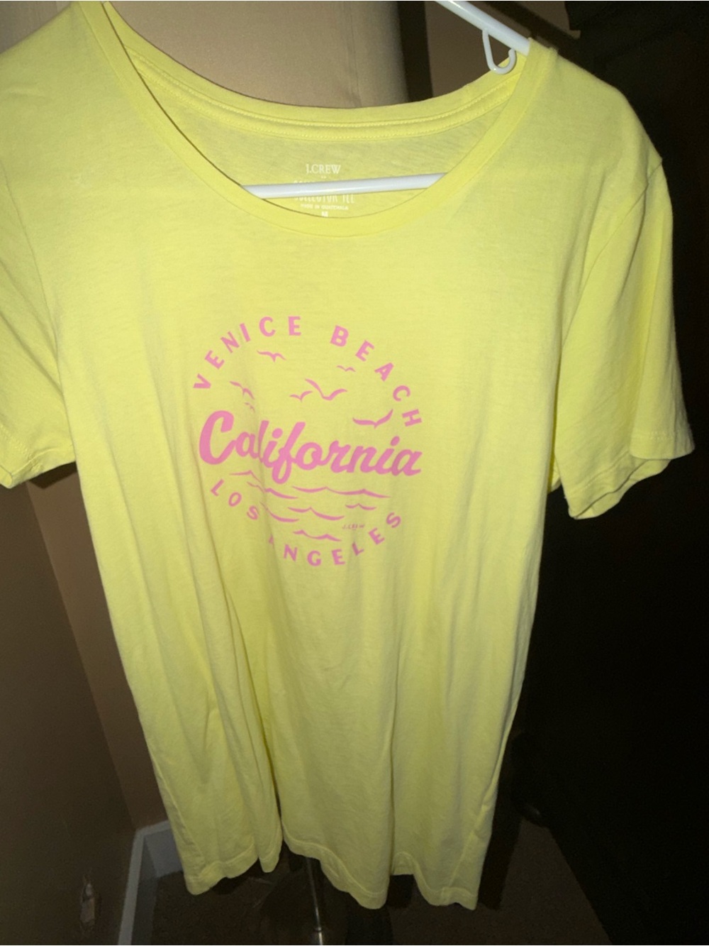 J. Crew Yellow Short Sleeve Tee with Pink "California" Graphic